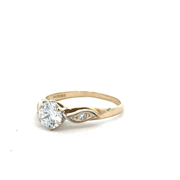 9ct yellow gold ring in size M1/2 with a polished band, unbranded jewelry, shown on a plain background.