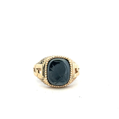 9ct yellow gold ring size N with a smooth polished finish, displayed on a neutral background.