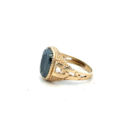 9ct yellow gold ring in size N, featuring a smooth band and polished finish, unbranded jewelry for elegant wear.