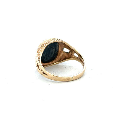 9ct yellow gold ring in size N with a simple band design, unbranded, displayed on a neutral background.