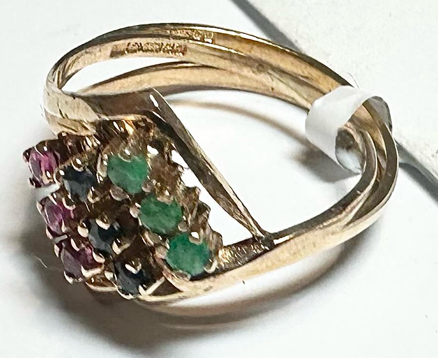 9ct yellow gold ring in size N, featuring a smooth band design, unbranded jewelry, shiny polished finish.