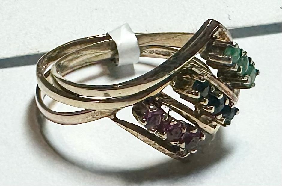 Yellow gold ring in size N with a simple band design, unbranded 9ct gold jewelry for women.