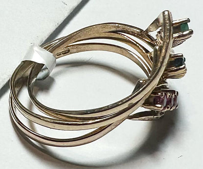 9ct yellow gold ring in size N with a smooth band, unbranded jewelry, shown in a close-up image.