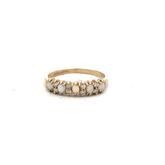 9ct yellow gold ring in size N with a smooth band, unbranded jewelry piece displayed on a neutral background.
