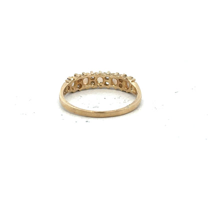 9ct yellow gold ring in size N with a smooth band, unbranded jewelry, shown in a clear close-up image.