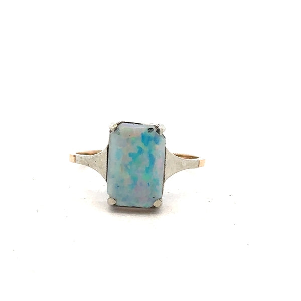 9ct yellow gold ring in size N with a smooth polished band, unbranded jewelry design visible in the image.