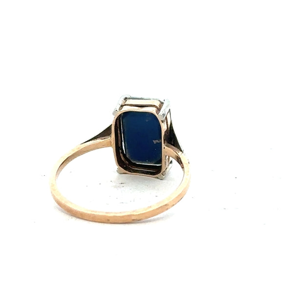 9ct yellow gold ring in size N with a smooth band, unbranded jewelry, displayed on a neutral background.
