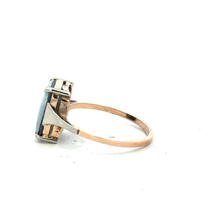 Yellow gold ring in size N, 9 carats, featuring a smooth band design, unbranded jewelry piece visible in the image.