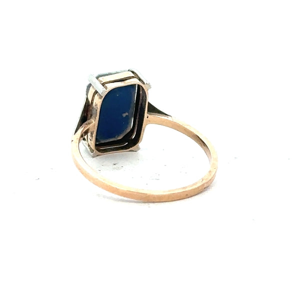9ct yellow gold ring in size N with a simple band, unbranded jewelry, shown on a plain background.