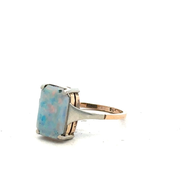 9ct yellow gold ring size N with smooth polished finish, unbranded jewelry piece displayed on plain background.