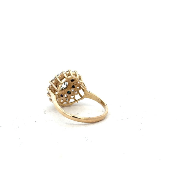 9ct yellow gold ring in size N with a smooth band, unbranded, shown on a plain background.