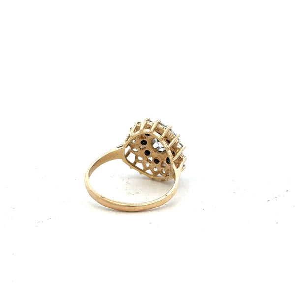 9ct yellow gold ring in size N with a simple, elegant band, unbranded, shown on a plain background