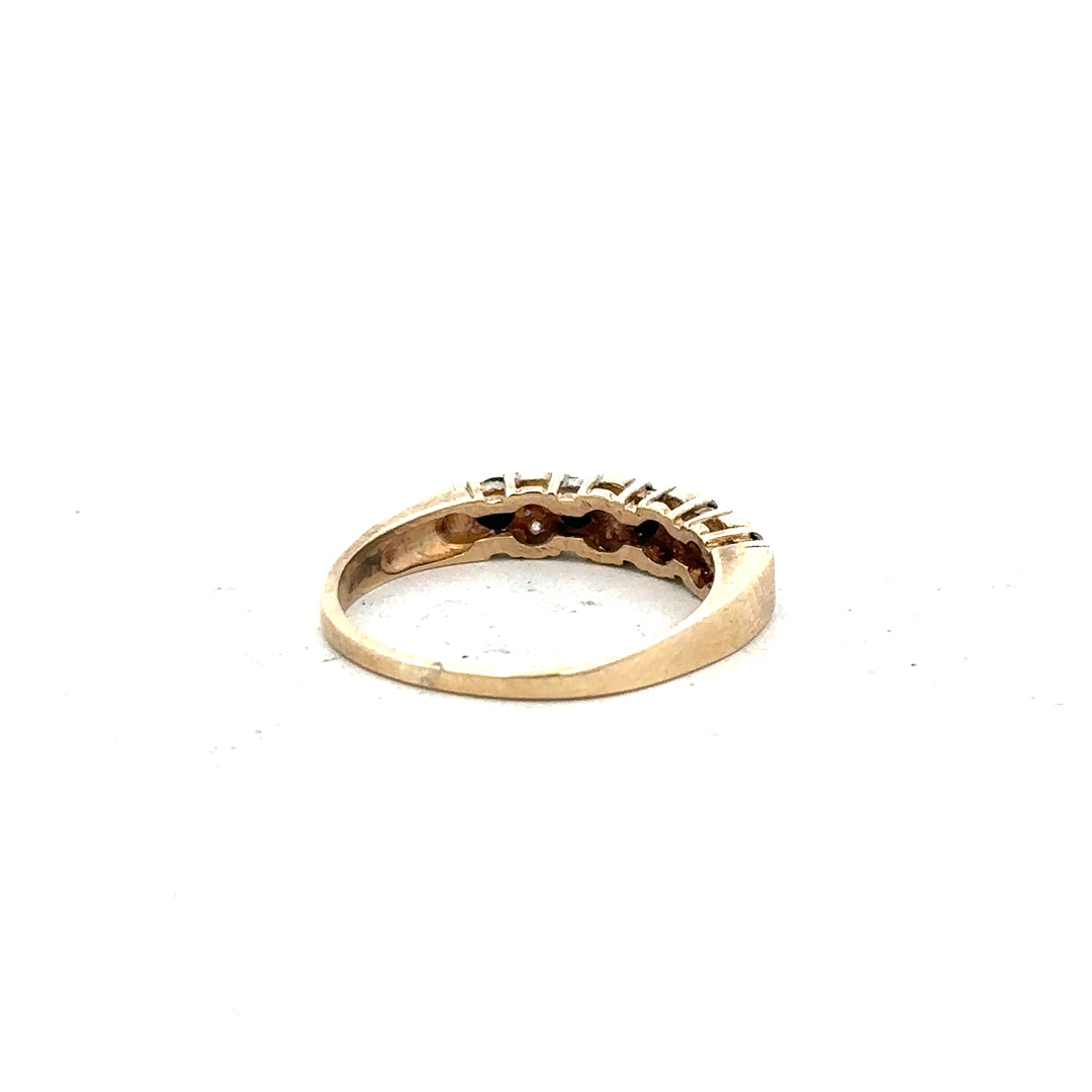 9ct yellow gold ring in size N with a smooth band, unbranded, showcasing a polished finish and elegant design.