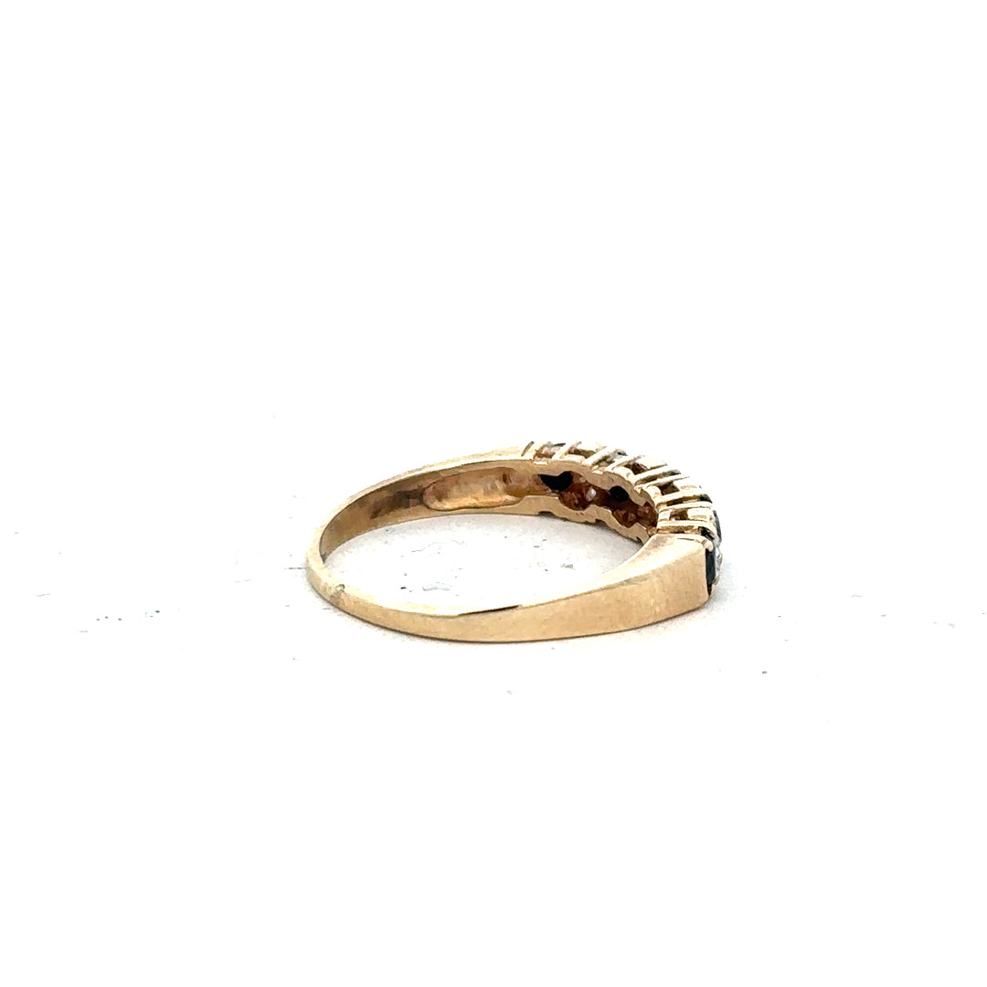 9ct yellow gold ring in size N with a smooth polished finish, unbranded jewelry displayed on a neutral background.