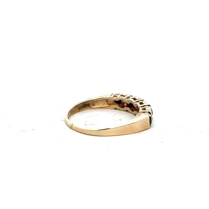 9ct yellow gold ring in size N with a smooth polished finish, unbranded jewelry displayed on a neutral background.