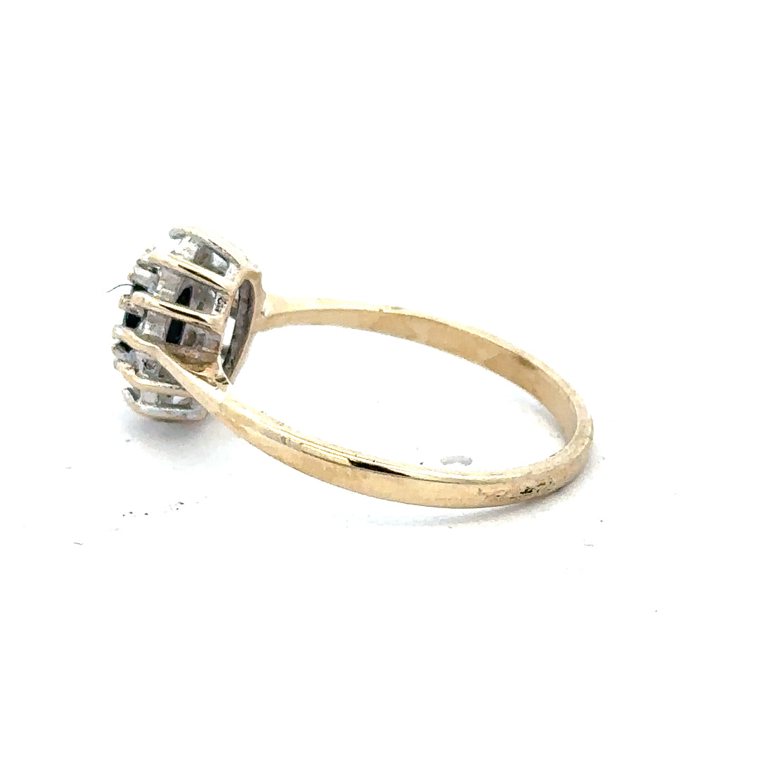 9ct yellow gold ring in size N, unbranded, featuring a smooth polished band with a simple elegant design.