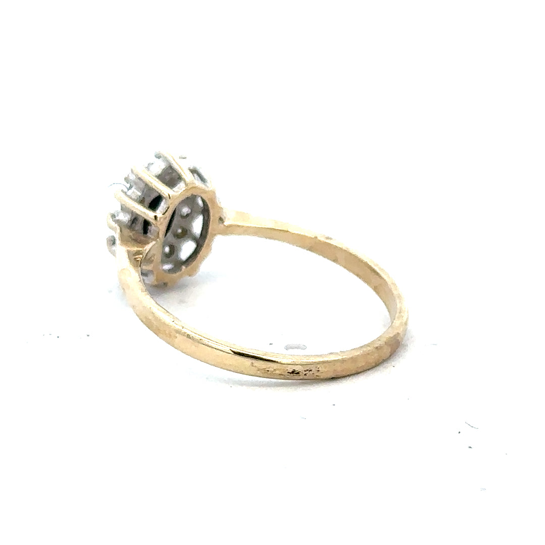9ct yellow gold ring in size N, showcasing a smooth polished band with a simple, elegant design.