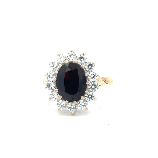 9ct yellow gold ring in size N with a simple band design, unbranded, showcasing a close-up view of the jewelry.