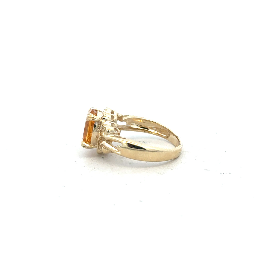 9ct yellow gold ring in size N with a smooth band, unbranded jewelry, shown close-up on a neutral background.