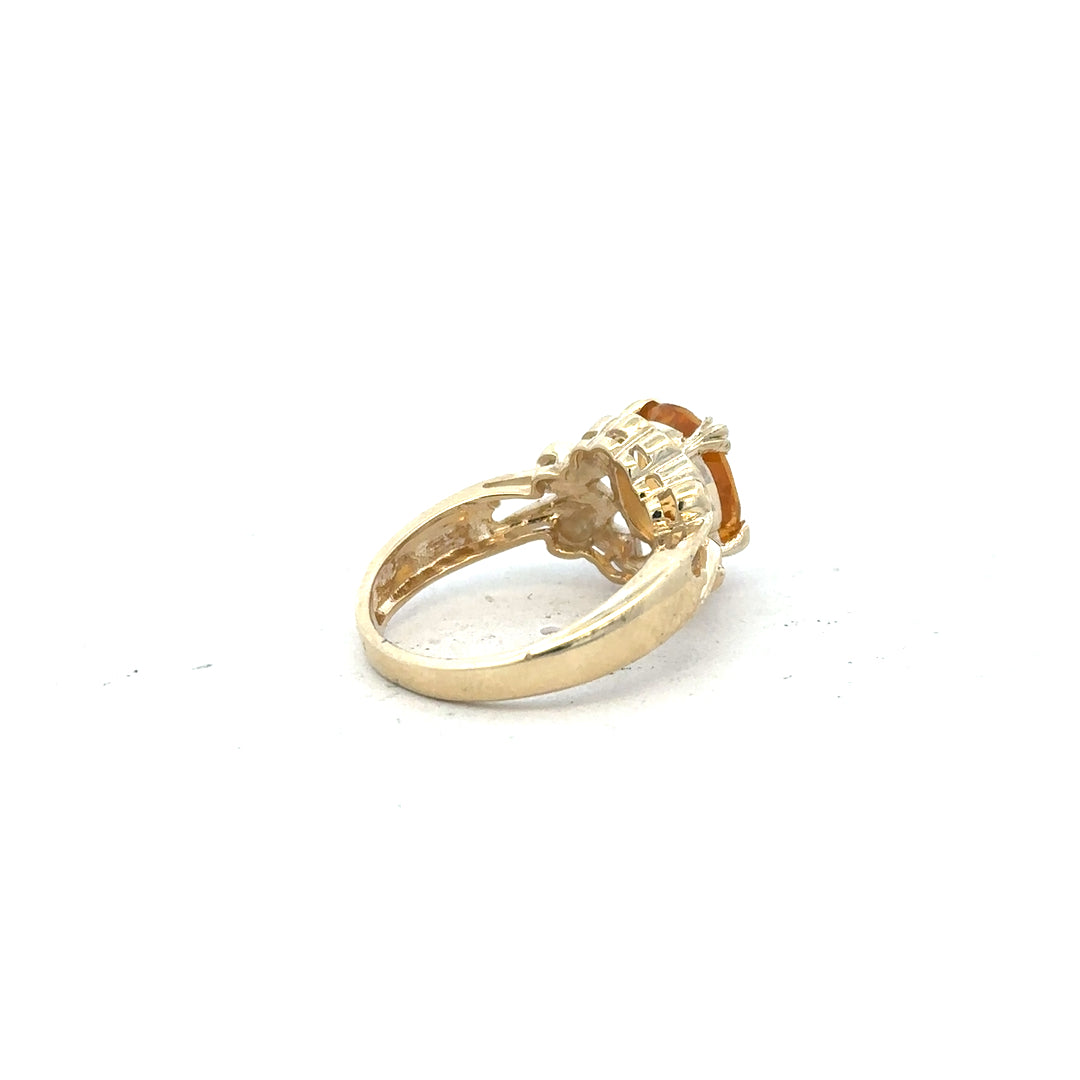 9ct yellow gold ring in size N with a smooth band, unbranded jewelry, shown from a front view.