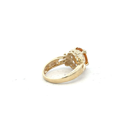 9ct yellow gold ring in size N with a smooth band, unbranded jewelry, shown from a front view.