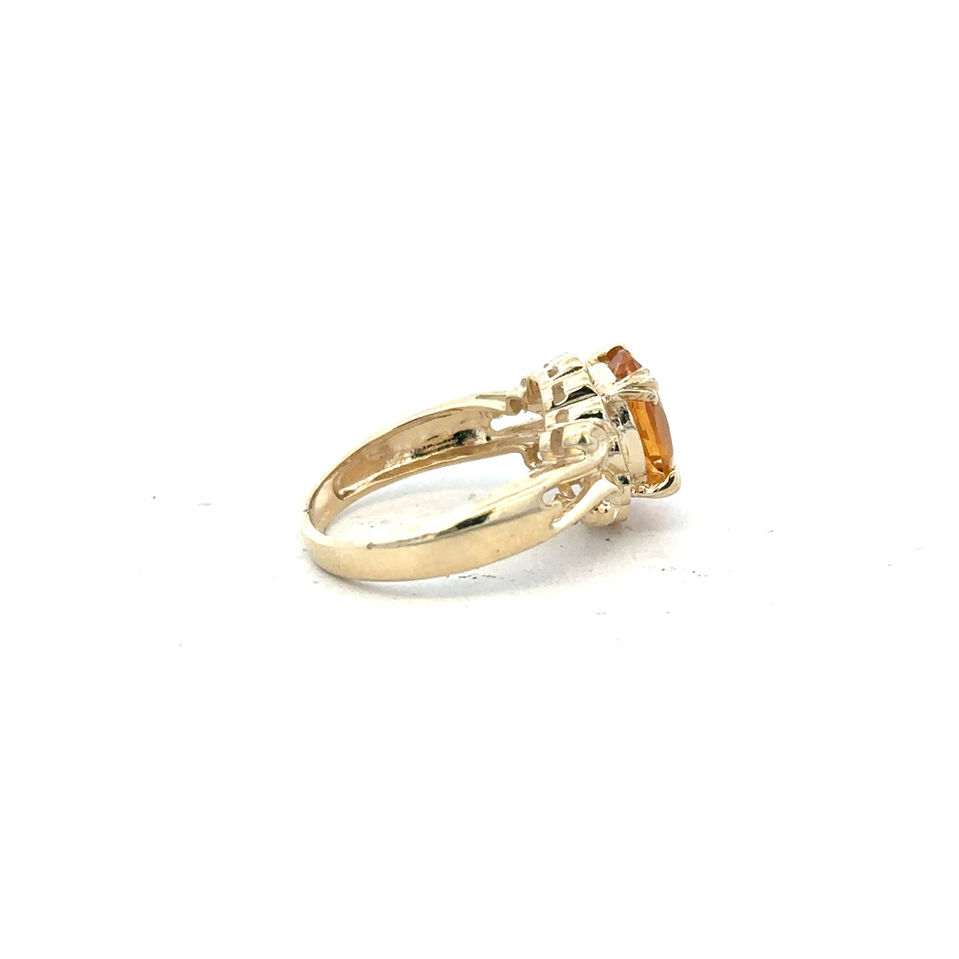 9ct yellow gold ring in size N, unbranded jewelry with a polished finish, shown in a close-up image.