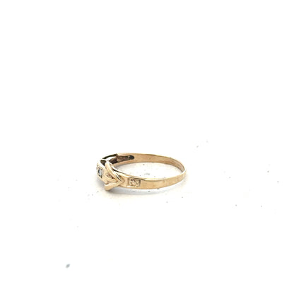 9ct yellow gold ring in size N with a smooth polished band, unbranded jewelry showcasing classic elegance.
