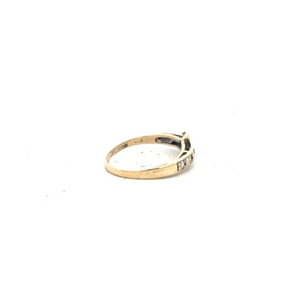 9ct yellow gold ring in size N with a smooth band, unbranded, showcasing a simple and elegant jewelry design.