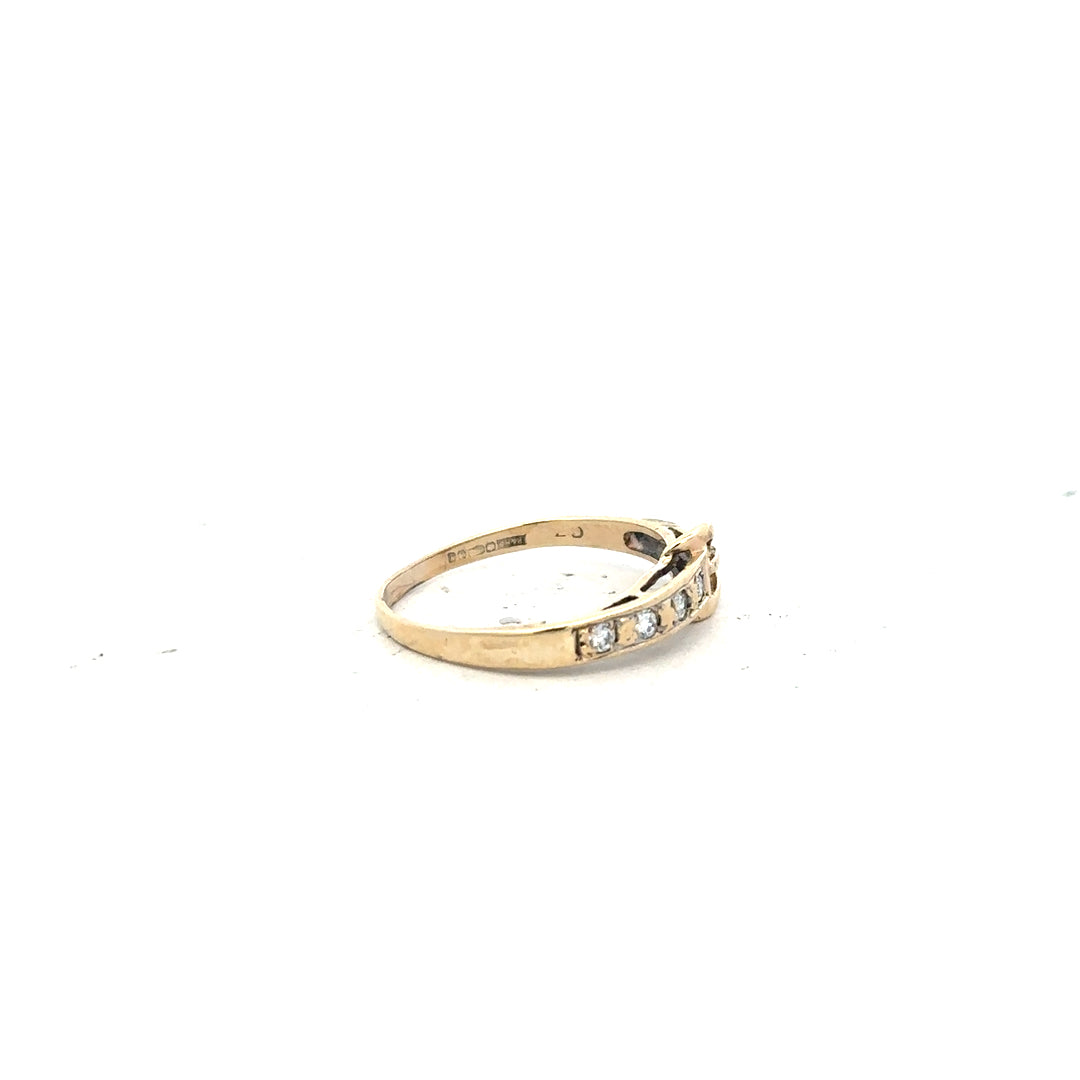 9ct yellow gold ring in size N with a smooth band, unbranded, showcasing a polished finish and classic design.