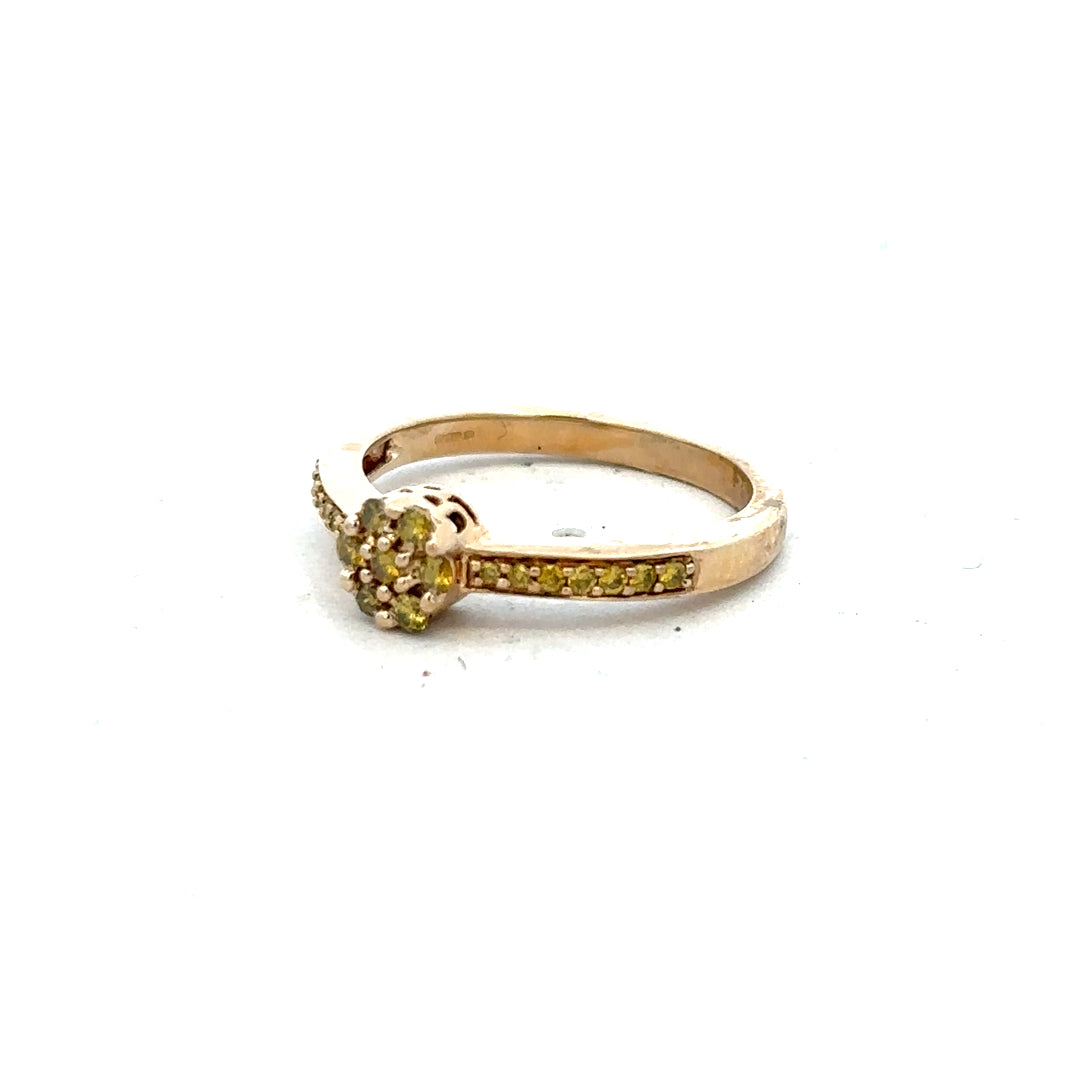 9ct yellow gold ring in size N, unbranded, showcasing a smooth polished band with a classic design.