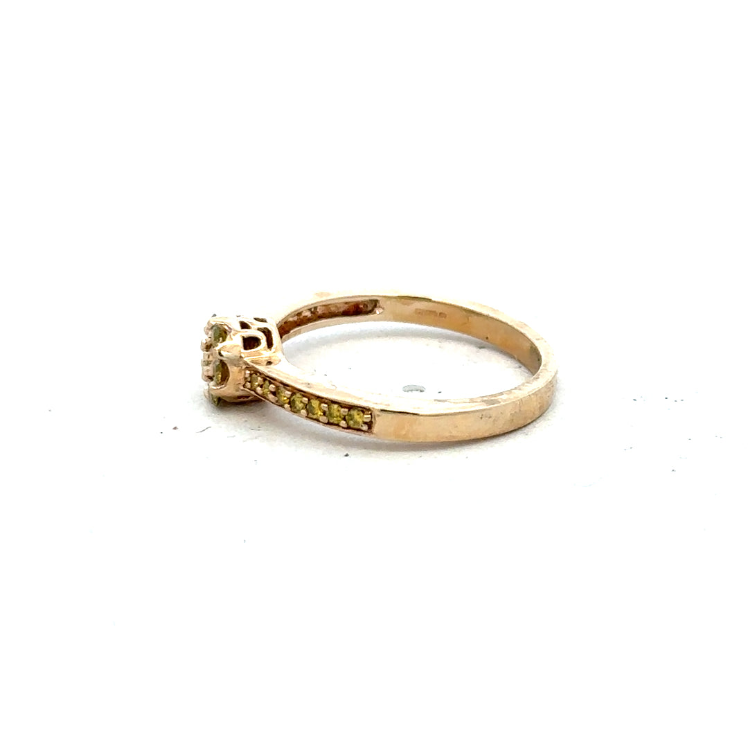 9ct yellow gold ring in size N with a smooth band, unbranded, showcasing a polished finish and classic design.