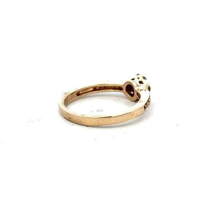 9ct yellow gold ring in size N with a smooth band, unbranded jewelry, shown in a close-up image.