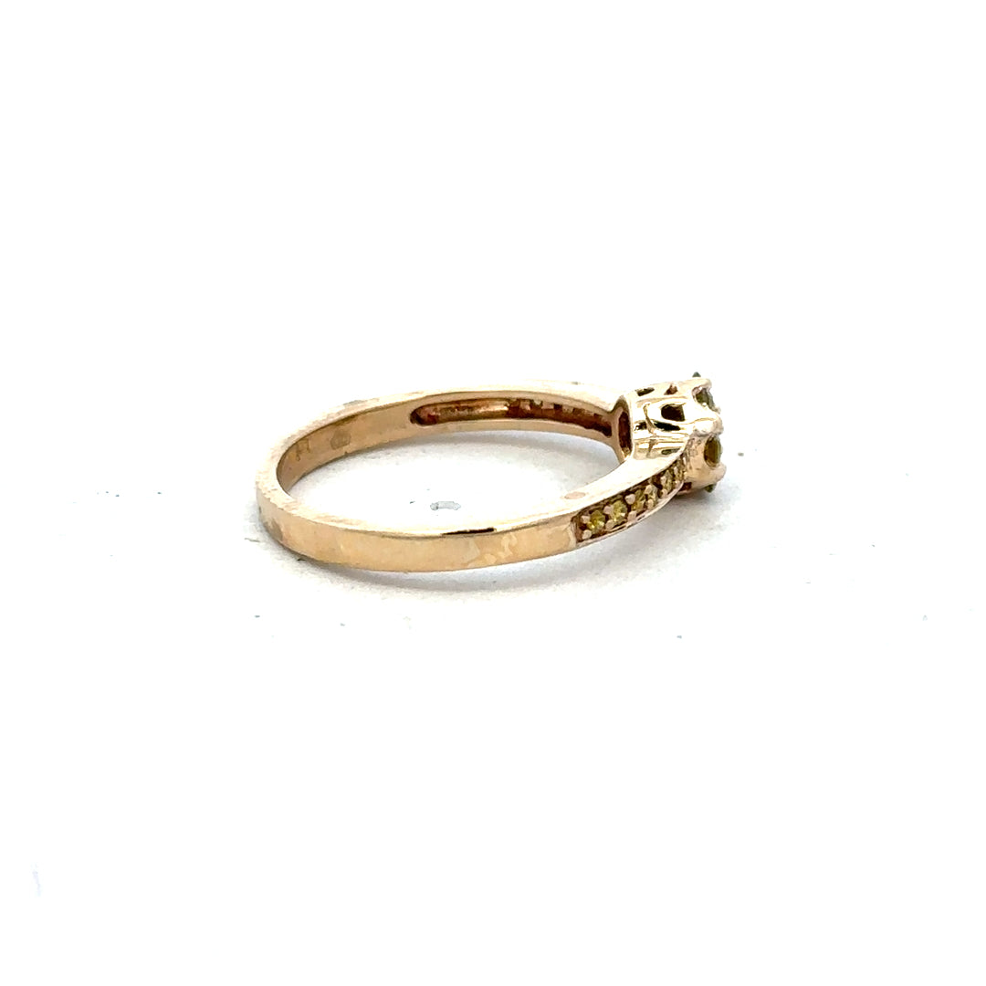 9ct yellow gold ring in size N with a simple band design, unbranded, shown on a plain background.