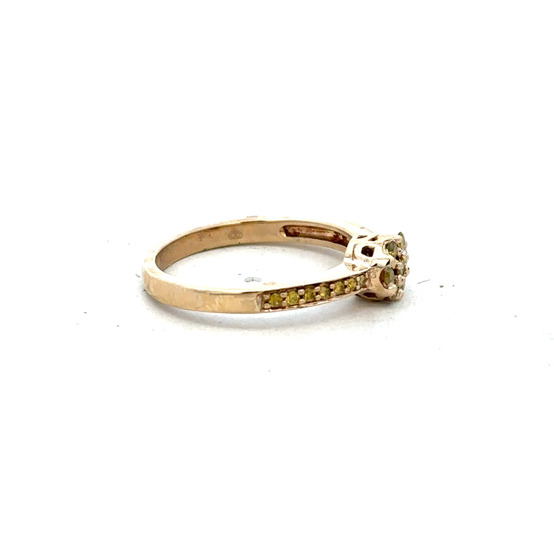 9ct yellow gold ring in size N with a simple band design, unbranded, displayed on a plain background.
