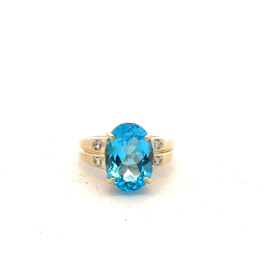 9ct yellow gold ring in size N with a simple, polished band, unbranded jewelry piece.