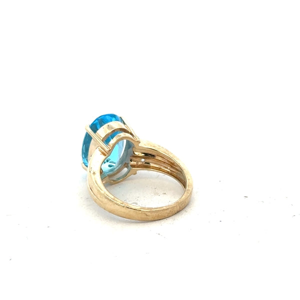 9ct yellow gold ring in size N with a polished finish, unbranded jewelry displayed on a neutral background.