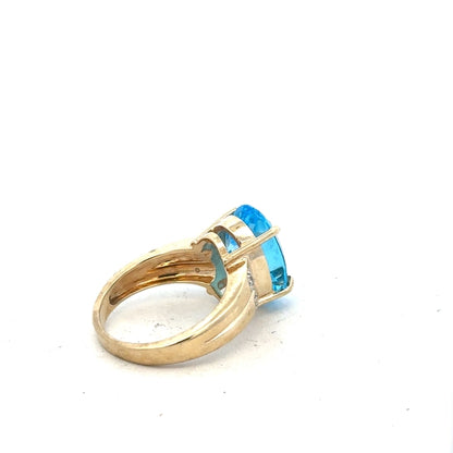 9ct yellow gold ring size N with a polished finish, featuring a simple band design.