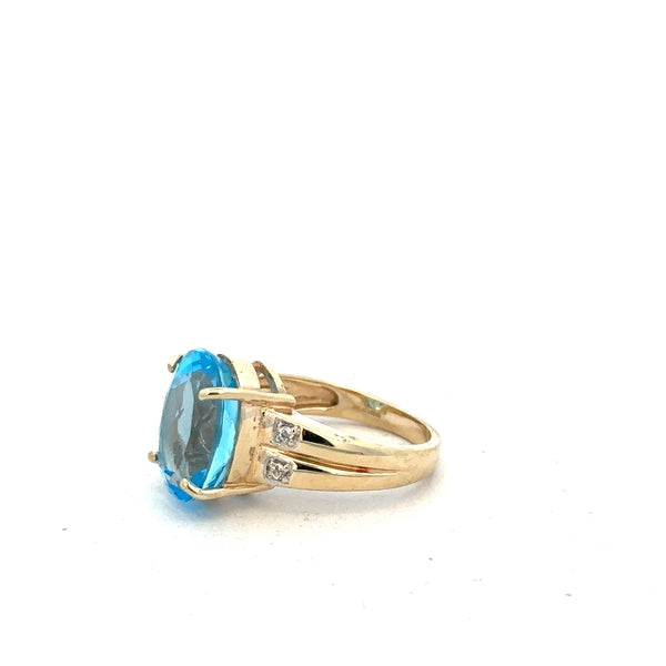 9ct yellow gold ring in size N, unbranded, with a smooth polished band shown in the product image.