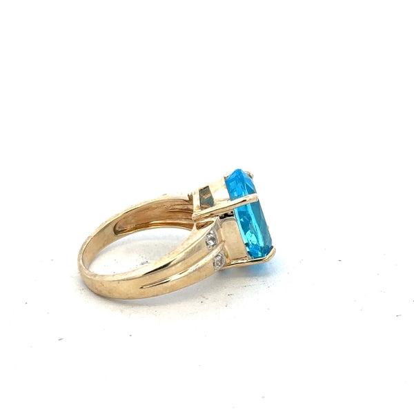 9ct yellow gold ring in size N with a smooth band, unbranded, shiny finish, and detailed close-up view.