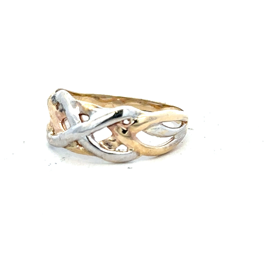 9ct yellow gold ring in size N with a simple polished band, unbranded, displayed on a neutral background.