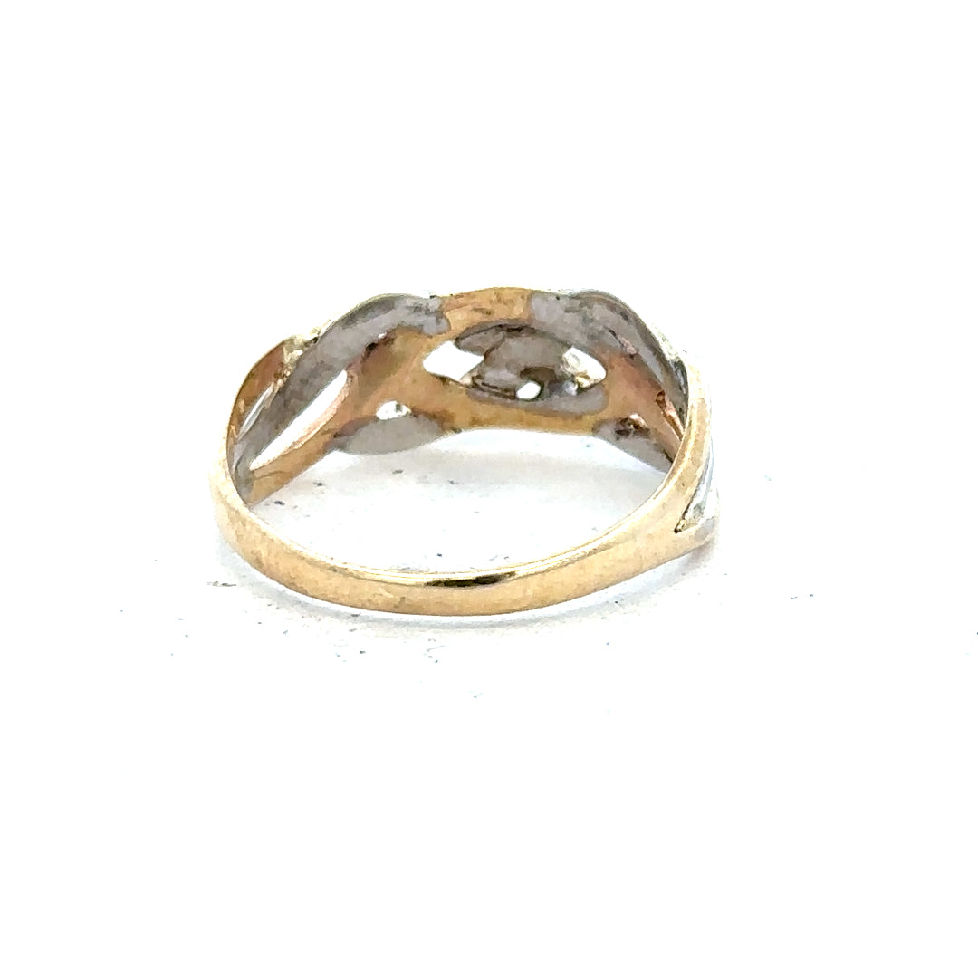 9ct yellow gold ring in size N with a polished finish, unbranded jewelry displayed against a neutral background.