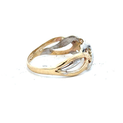 9ct yellow gold ring in size N, featuring a smooth polished band with a simple elegant design.