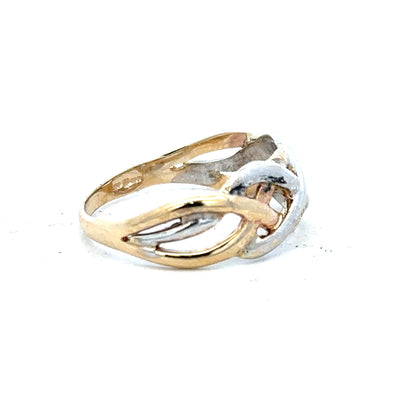 9ct yellow gold ring in size N with a smooth polished band, unbranded, displayed on a neutral background.