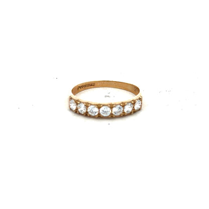 9ct yellow gold ring size N, unbranded jewelry with a smooth polished band, shown from a front view.