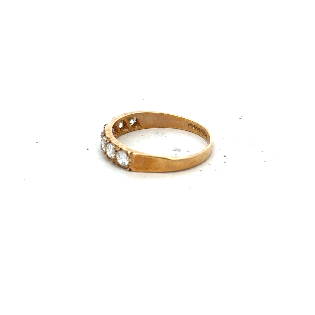 9ct yellow gold ring in size N with a smooth band, displayed against a neutral background.