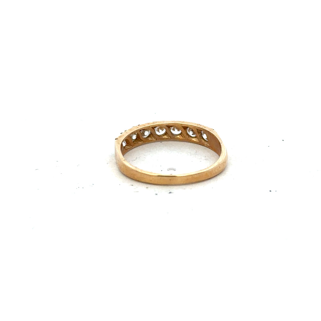 9ct yellow gold ring in size N with a smooth band, displayed on a plain background.