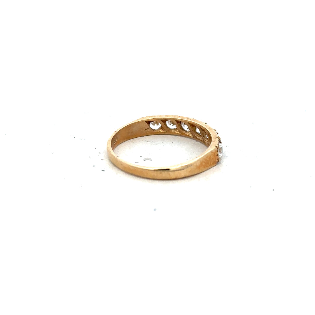 9ct yellow gold ring in size N with a smooth, polished finish, designed for elegant jewelry wear.