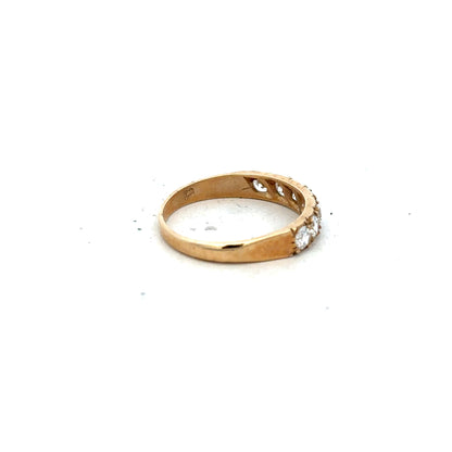 9ct yellow gold ring in size N with a smooth polished band, unbranded jewelry, close-up view.