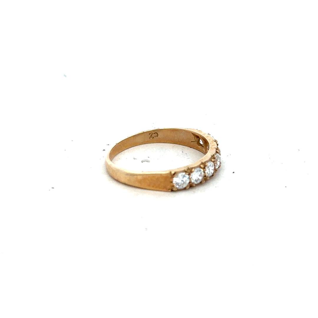 9ct yellow gold ring in size N with a simple band design, photographed against a neutral background.