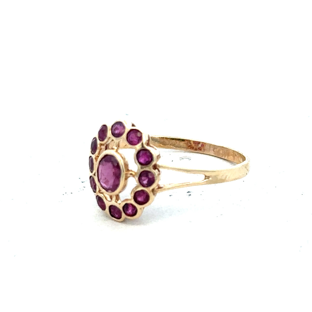 9ct yellow gold ring in size N, unbranded jewelry with a polished band visible in the image.